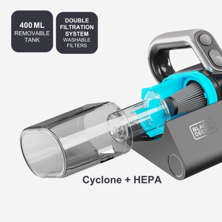 BLACK E DECKER BXMC400E Aspirapolvere portatile con filo, 0.4Lt, Luce UV