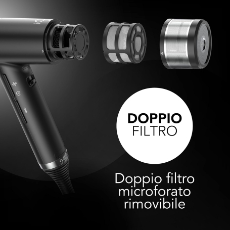 GA.MA IQ1 PERFETTO ASCIUGACAPELLI LEGGERISSIMO 2000 W - PH6065BK