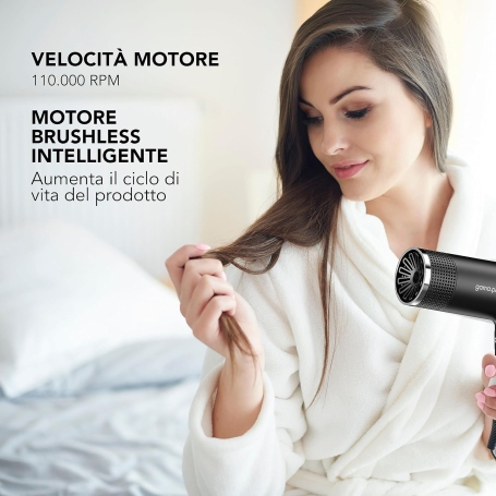 GA.MA IQ1 PERFETTO ASCIUGACAPELLI LEGGERISSIMO 2000 W - PH6065BK