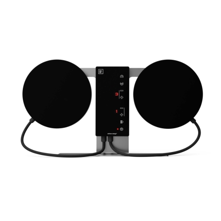 Fabita ORDINE Piano a induzione dotato di 2 piastre indipendenti - BLACK/CROMO