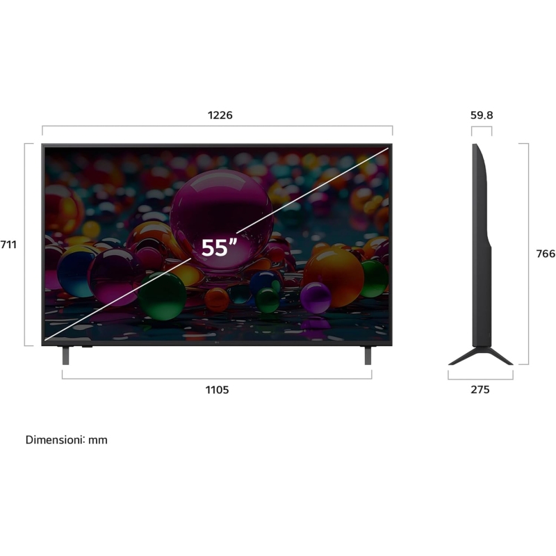 Lg 55UA75006LA Tv Led 55'' Ultra HD 4K, Smart tv