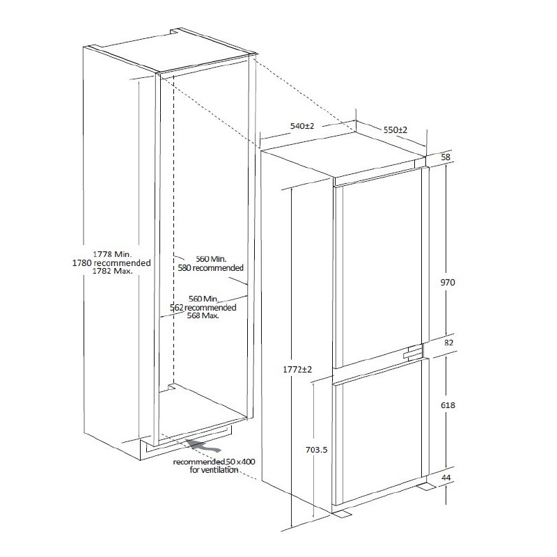 CANDY CNBQL3518EV FRIGORIFERO COMBINATO DA...