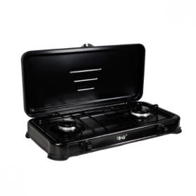 DPM 6052 Fornello a gas 2 fuochi, Nero