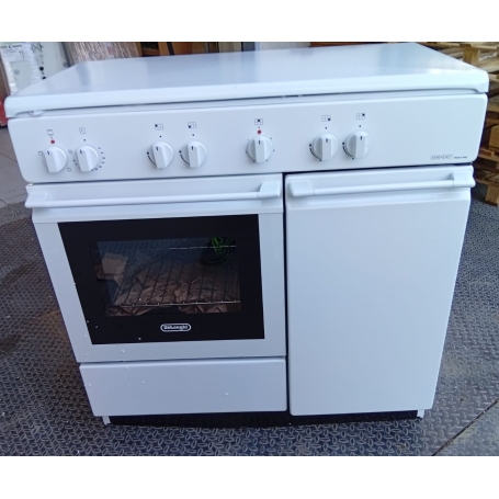 OUTLET DE LONGHI SEW 8541 N ED CUCINA 86X50 4 FUOCHI A GAS + 1 PIASTRA FORNO ELETTRICO COLORE BIANCO - SEW8541NEDM - CON DIFETTI