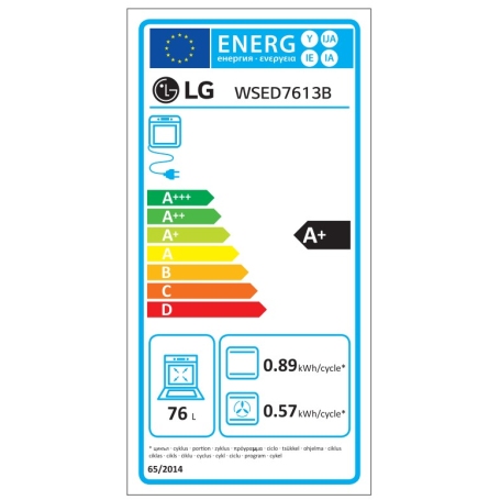 LG WSED7613B Forno da incasso elettrico, InstaView, 76Lt, Wifi, Funzione pizza, Classe A+, Colore Nero