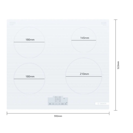 BOSCH PUE612BB1E PIANO COTTURA A INDUZIONE 60CM SENZA PROFILI 4 ZONE COTTURA COLORE BIANCO