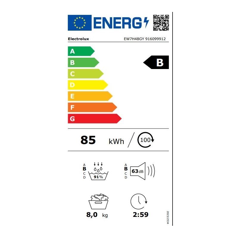 ELECTROLUX EW7H48GY ASCIUGATRICE A POMPA DI...