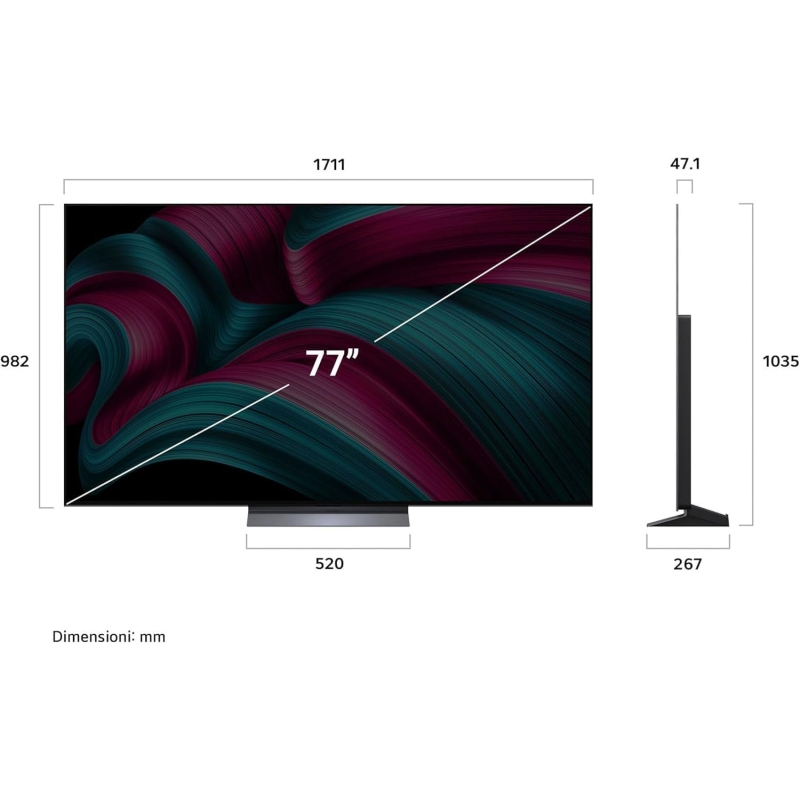 LG OLED77C55LA TV OLED 77'' Evo AI C5 4K Smart TV