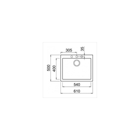 ELLECI QUADRA 110 LGQ11048 LAVELLO MONOVASCA 61X50 CM SOPRATOP IN GRANITEK CEMENTO