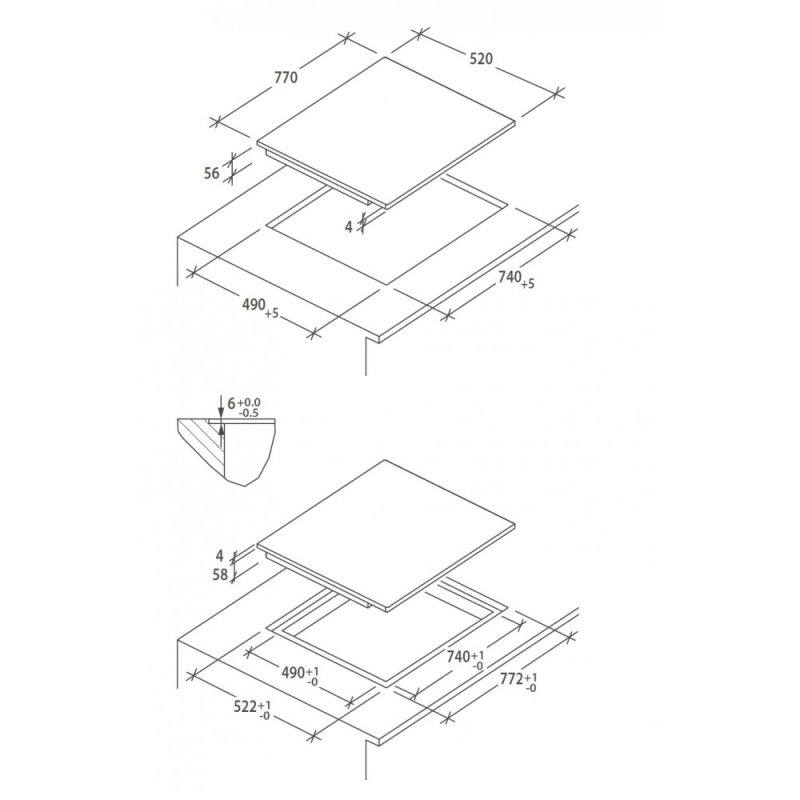 CANDY CIFS85MCTT/1 PIANO COTTURA DA INCASSO A...