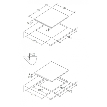 CANDY CIFS85MCTT/1 PIANO COTTURA DA INCASSO A INDUZIONE 77CM 5 ZONE COTTURA 7,2 KW FUNZIONE BOOSTER COLORE NERO