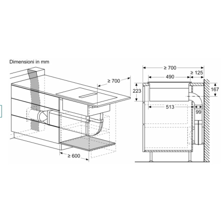 SIEMENS EX875LX57E IQ700 PIANO COTTURA A INDUZIONE 80 CM CON CAPPA FILTRANTE INTEGRATA 4 ZONE NERO - PROMO