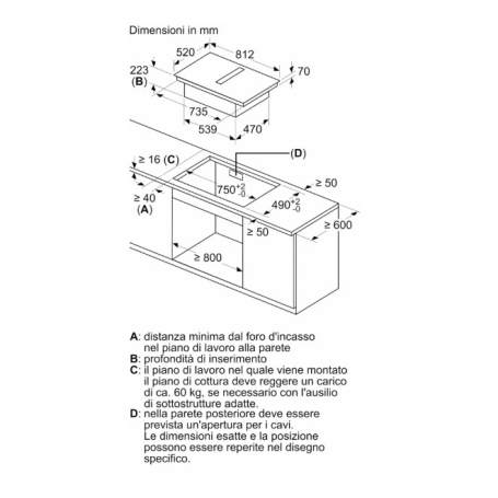 SIEMENS EX875LX57E IQ700 PIANO COTTURA A INDUZIONE 80 CM CON CAPPA FILTRANTE INTEGRATA 4 ZONE NERO - PROMO