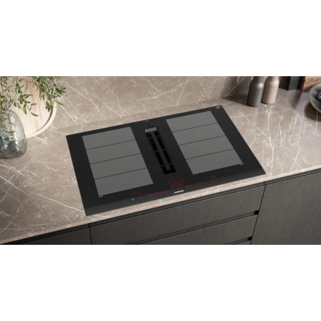 SIEMENS EX875LX57E IQ700 PIANO COTTURA A INDUZIONE 80 CM CON CAPPA FILTRANTE INTEGRATA 4 ZONE NERO - PROMO