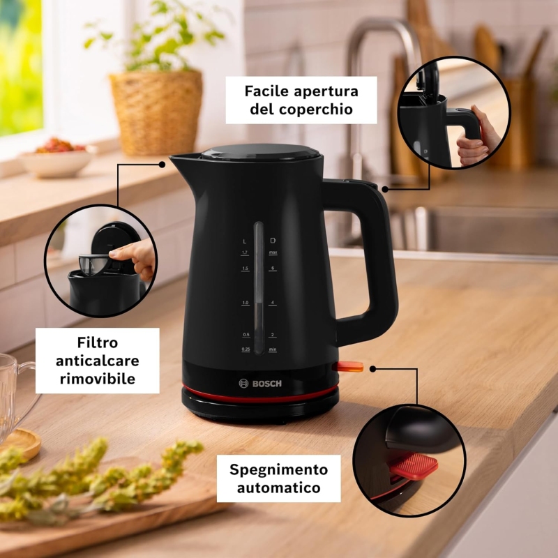 Bollitore Bosch TWK3M123 Nero 1,7 L