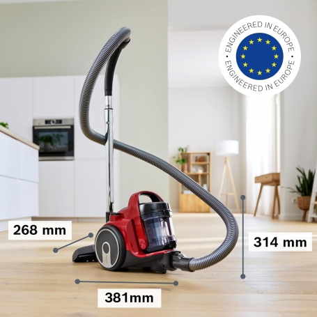Bosch BGC05AAA2 Aspirapolvere a Traino Senza Sacco con Filtro Igienico PureAir, Design Compatto, Rosso