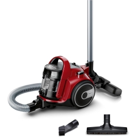 Bosch BGC05AAA2 Aspirapolvere a Traino Senza Sacco con Filtro Igienico PureAir, Design Compatto, Rosso