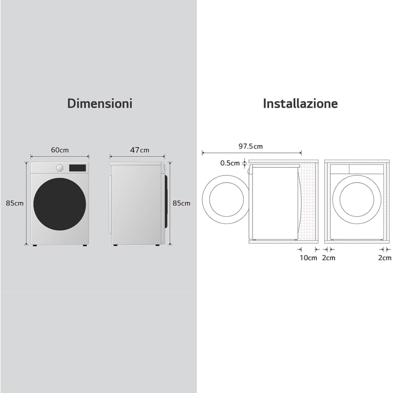 OUTLET Lg F4NA10S8NWK Lavatrice Slim 8Kg...
