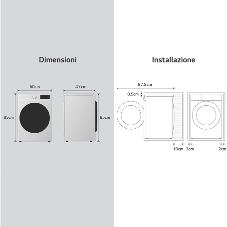OUTLET Lg F4NA10S8NWK Lavatrice Slim 8Kg 1400Giri Classe A - CON DIFETTI