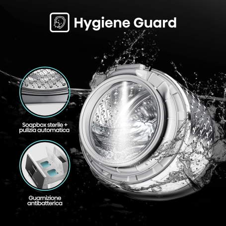 Hisense WF5S1045BW Lavatrice 10,5 Kg, 1400 giri, Autodose, Vapore, Wifi, Classe A