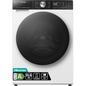 Hisense WF5S1045BW Lavatrice 10,5 Kg, 1400 giri, 15 Programmi, Autodose, Vapore, Wifi, Classe A