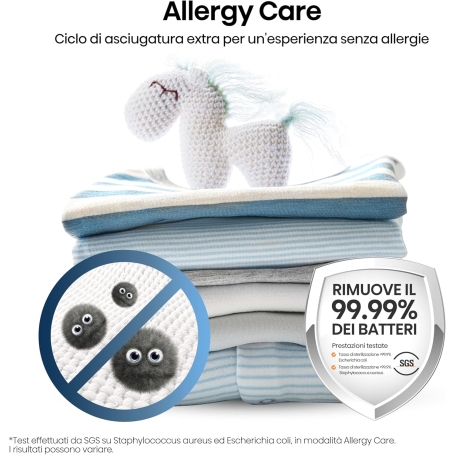 Hisense DHQE900UWDC Asciugatrice a Pompa di calore, 9 Kg, 15 programmi, Classe D