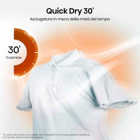 Hisense DHQE900UWDC Asciugatrice a Pompa di calore, 9 Kg, 15 programmi, Classe D