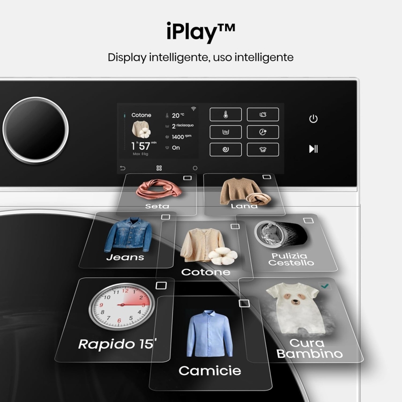 Hisense WF5I8043BWF Lavatrice Slim 47cm, 8 Kg,...