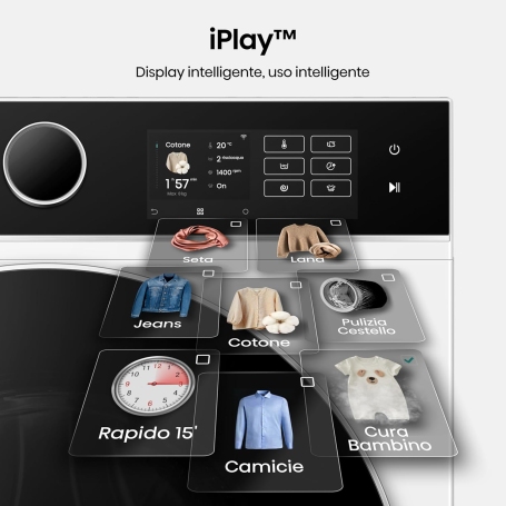 Hisense WF5I8043BWF Lavatrice Slim 47cm, 8 Kg, 1400 giri, Vapore, Wifi, Classe A