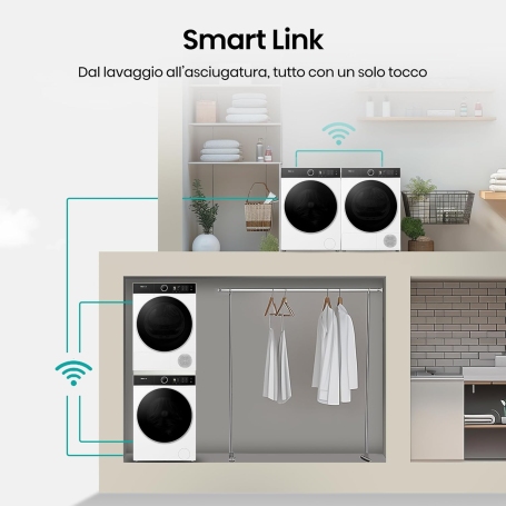 Hisense WF5I8043BWF Lavatrice Slim 47cm, 8 Kg, 1400 giri, Vapore, Wifi, Classe A