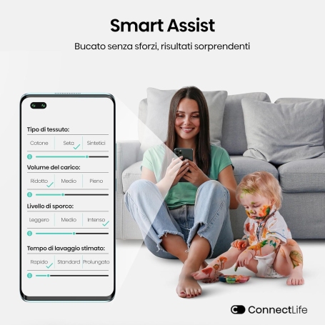 Hisense WF5I8043BWF Lavatrice Slim 47cm, 8 Kg, 1400 giri, Vapore, Wifi, Classe A