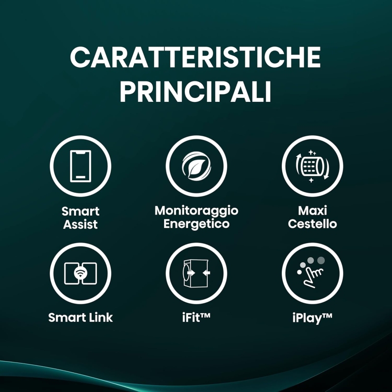 Hisense WF5I8043BWF Lavatrice Slim 47cm, 8 Kg,...