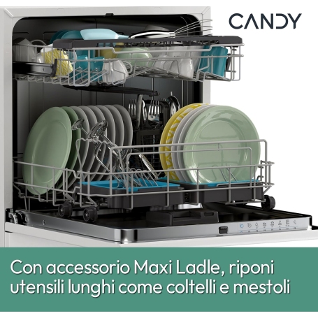 Candy Rapido' CP 8F9FFW Lavastoviglie Compatta, 8 Coperti, 8 Programmi, Wifi, Bianca, Classe F