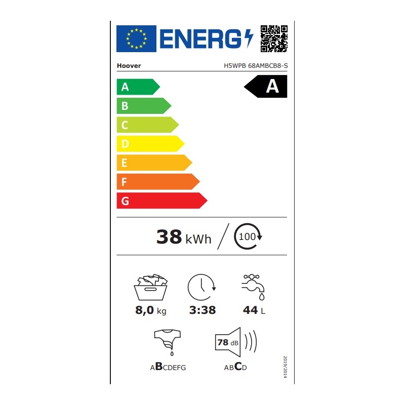 HOOVER H5WPB 68AMBCB8-S H-WASH 550 LAVATRICE...