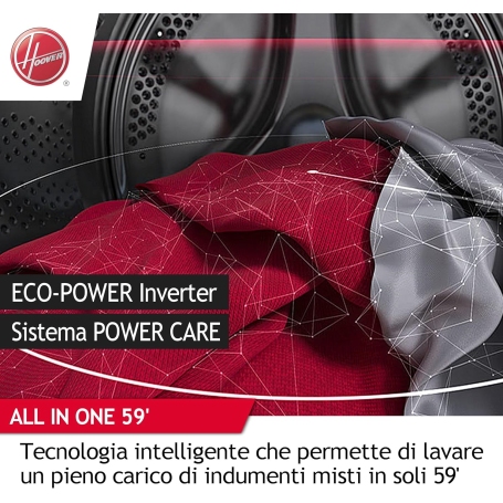 HOOVER H5WPB 68AMBCB8-S H-WASH 550 LAVATRICE 8KG 1600 GIRI CLASSE A - NERA