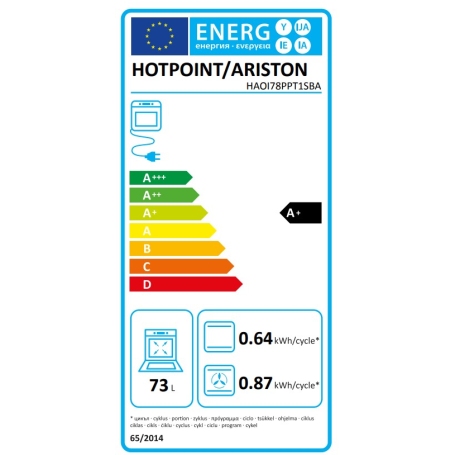HOTPOINT ARISTON HAOI78PPT1SBA FORNO DA INCASSO ELETTRICO VENTILATO 73LT CLASSE A+ NERO