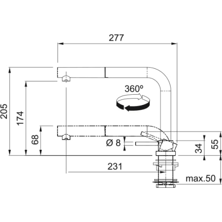 FRANKE Active Window Miscelatore monocomando sottofinestra - 115.0486.978