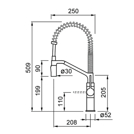 ELLECI RIVER MOKRIVBK Miscelatore monocomando con canna alta girevole, Nero