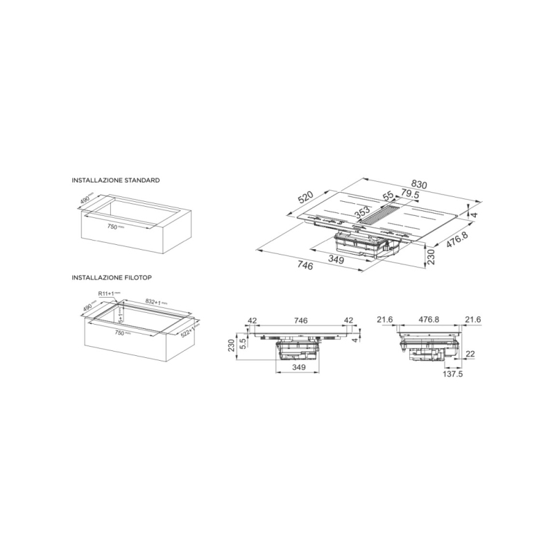 FABER GALILEO STRIPES F830 Piano cottura a...