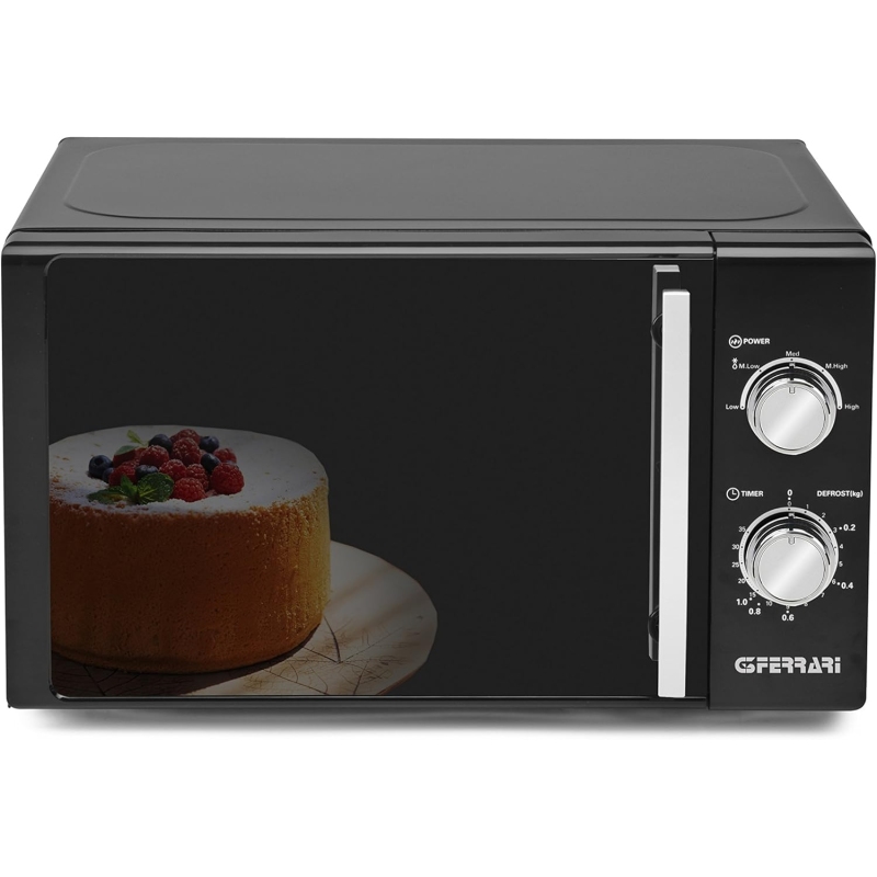 G3 Ferrari G10109 AllBlack Forno Microonde20 Litri, Funzione Grill, Vetro a specchio Nero