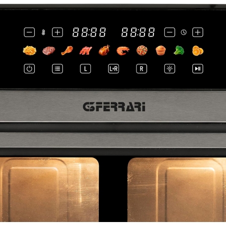 G3 Ferrari G10223 Friggitrice ad Aria 12Lt (6+6), 2200 W, 10 Programmi, Display a Colori, Funzione Essiccatore