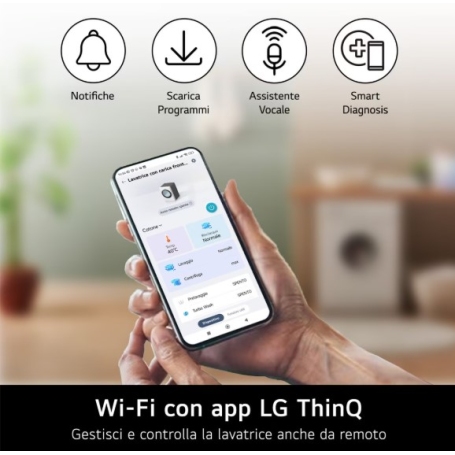 Lg W4NX1095NWB Lavasciuga 9/5 Kg Serie X1 1400 Giri Wi-Fi Classe A/E