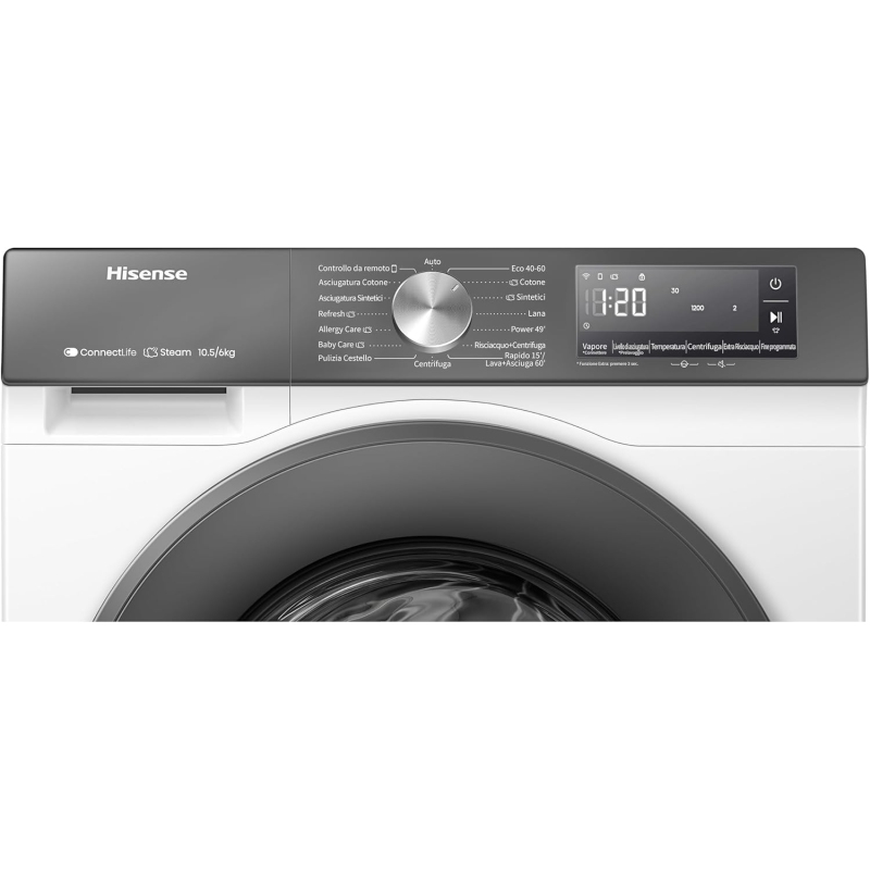 HISENSE WD3S1043BW7 Lavasciuga 10,5/6 Kg, 1400...