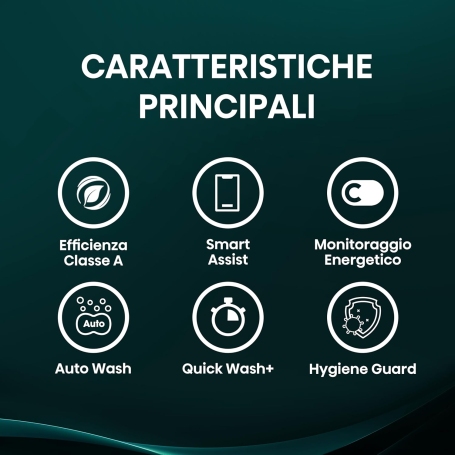 HISENSE WD3S1043BW7 Lavasciuga 10,5/6 Kg, 1400 giri, Vapore, Motore Inverter, Classe A/D