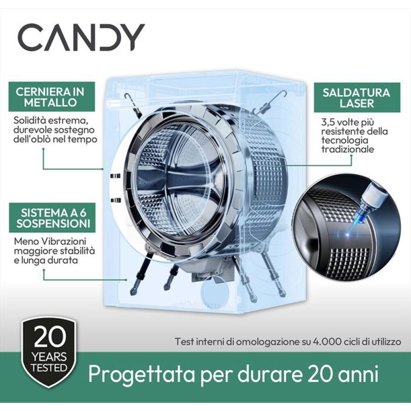 Candy BR 26SSB6G-S Lavatrice slim 42cm, 6Kg...