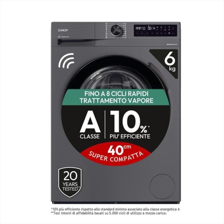 Candy BR 26SSB6G-S Lavatrice slim 42cm, 6Kg Classe A - BR26SSB6G-S