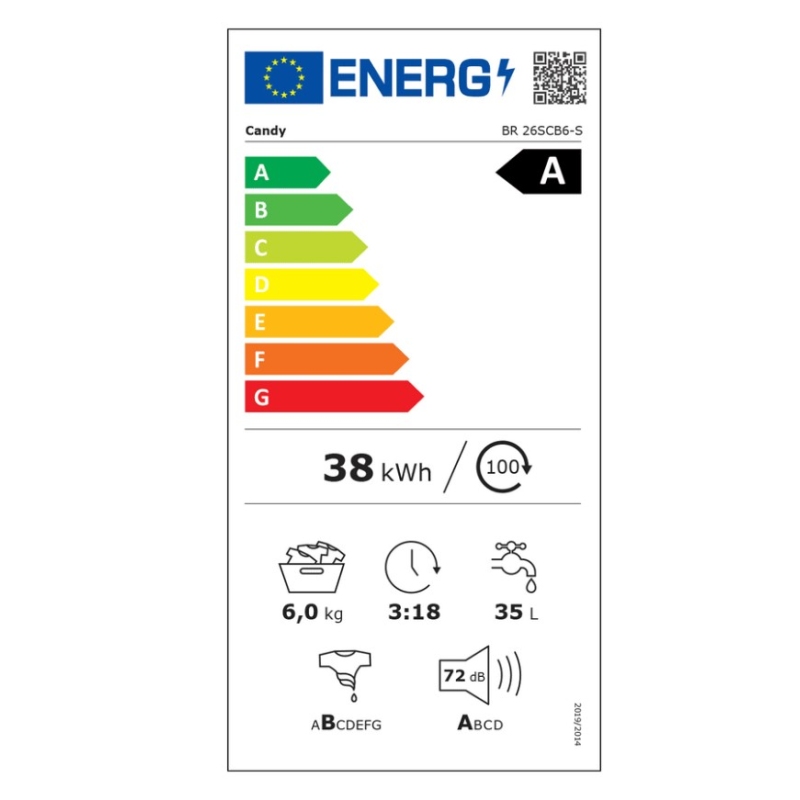 Candy BR 26SSB6G-S Lavatrice slim 42cm, 6Kg...