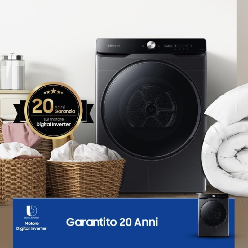 SAMSUNG DV16DG8600BVU3 ASCIUGATRICE A POMPA DI...