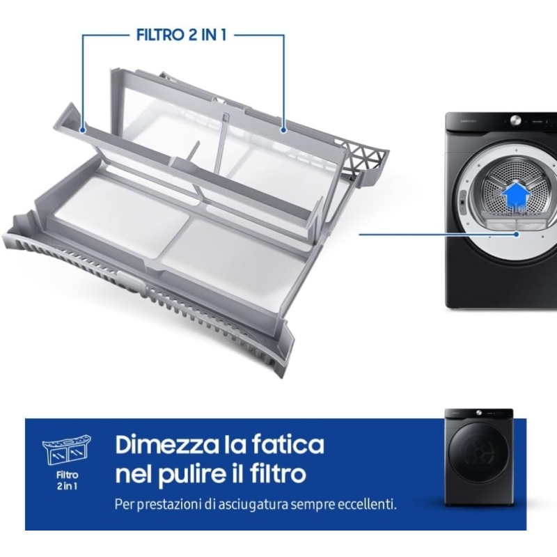 SAMSUNG DV16DG8600BVU3 ASCIUGATRICE A POMPA DI...