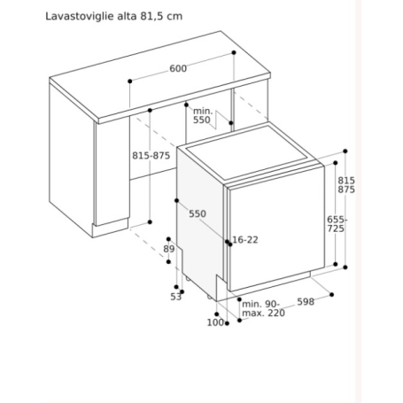 GAGGENAU DF480101 LAVASTOVIGLIE DA INCASSO 12 COPERTI CLASSE B